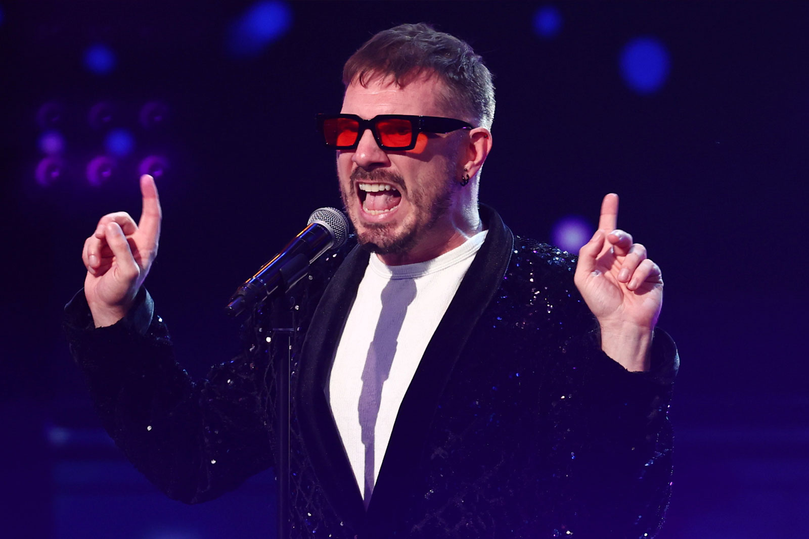 Mike Woodhams on stage